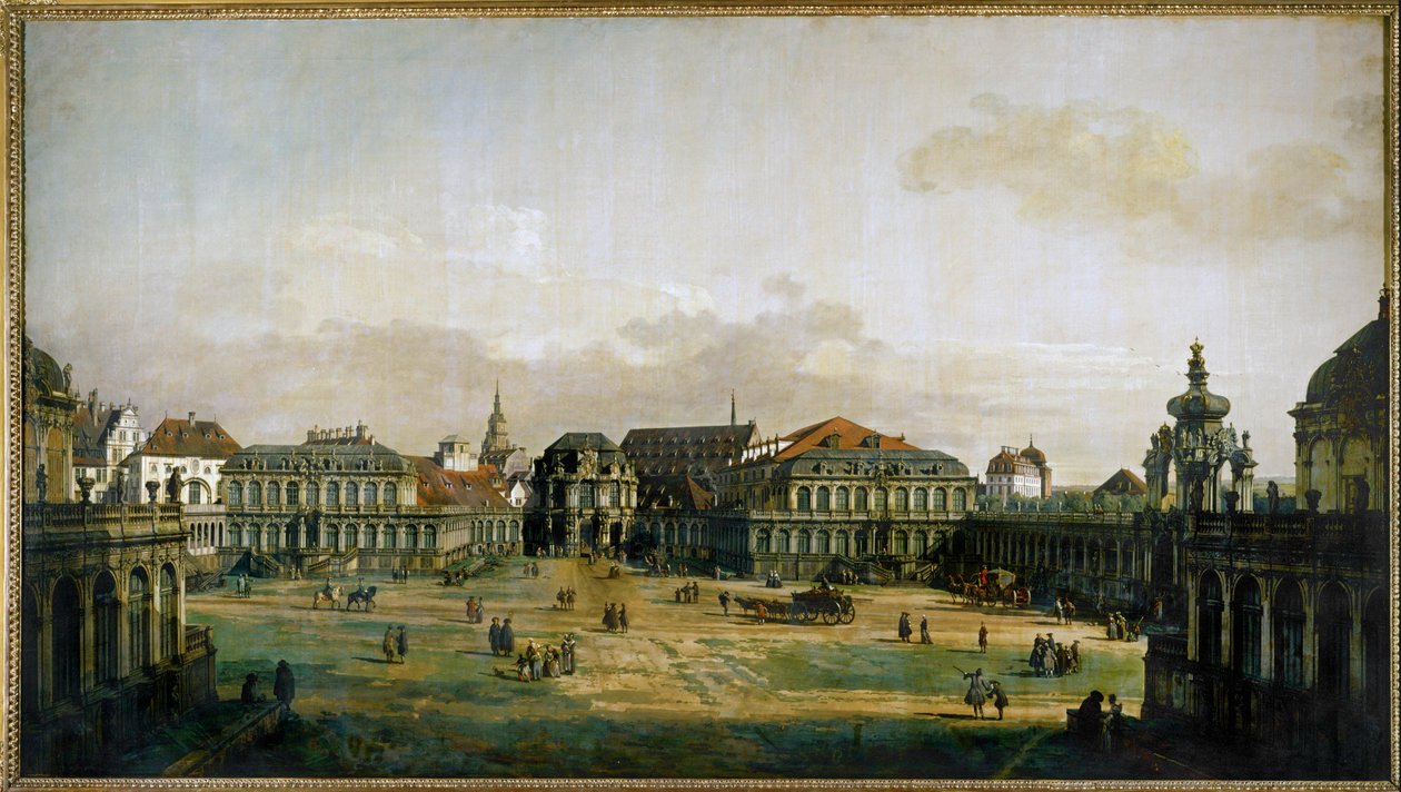 Zwingerhof Dresdenissä, Saksassa (öljy kankaalle) tekijältä Bernardo Bellotto