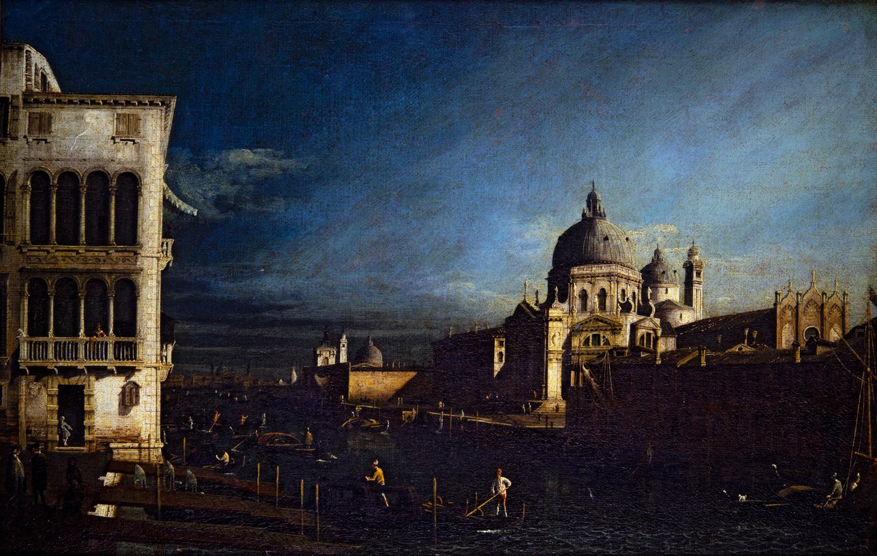 Kaksi venetsialaista näkymää, Canal Grande ja Molo Looking West (kankaalle) tekijältä Bernardo Bellotto
