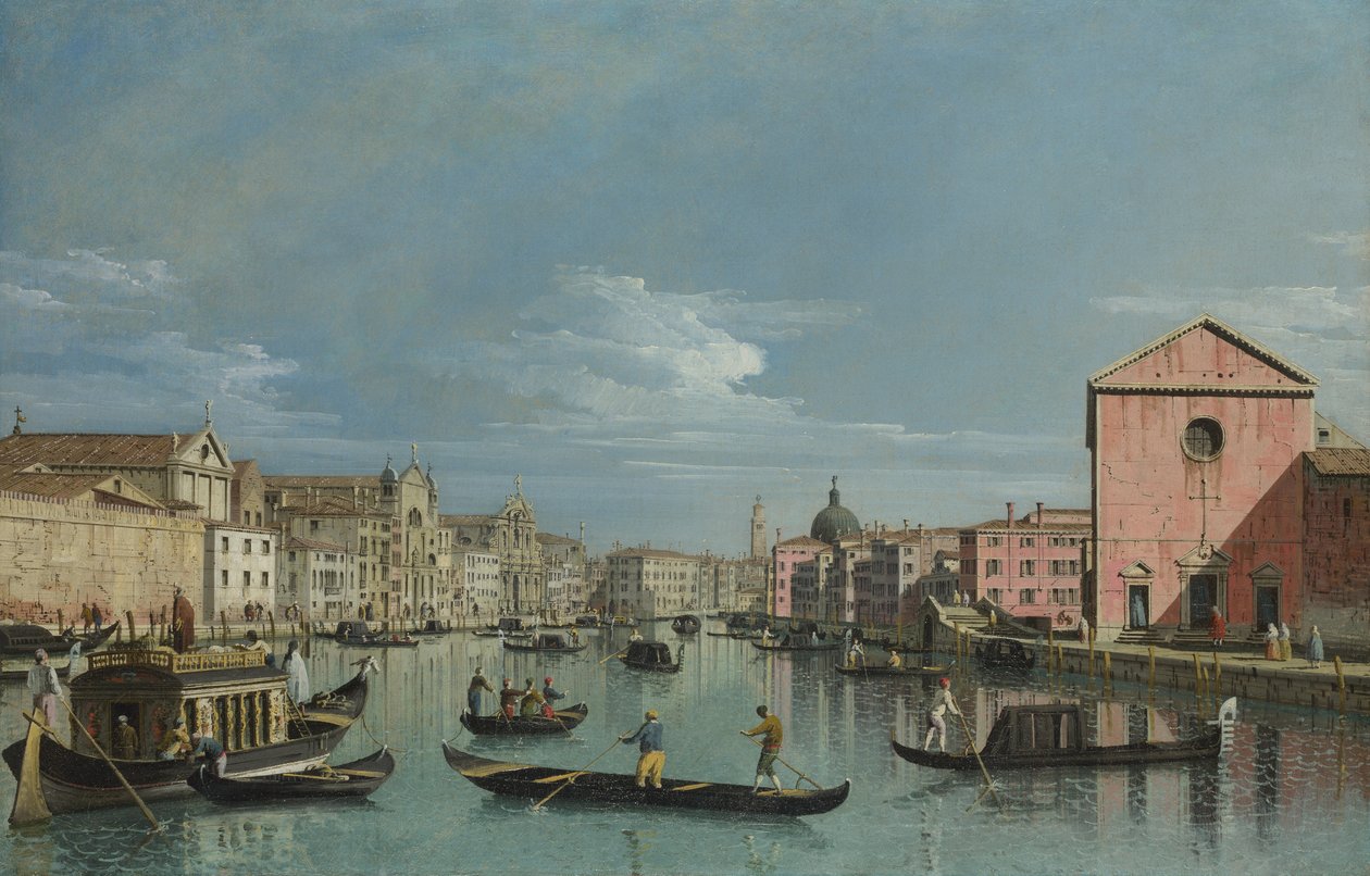 Venetsia. Grand Canalin yläjuoksu Santa Crocea päin, 1740-luku tekijältä Bernardo Bellotto