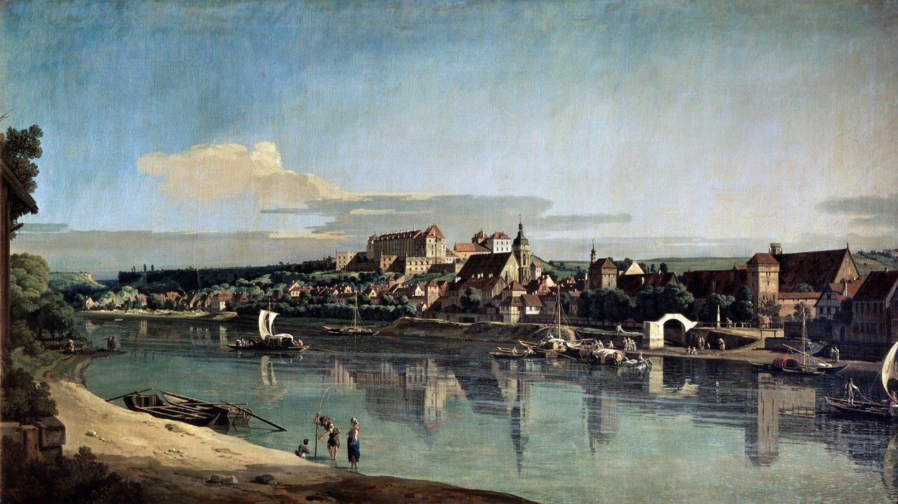 Näkymä Pirnaan Elben oikealta rannalta, c1753 tekijältä Bernardo Bellotto
