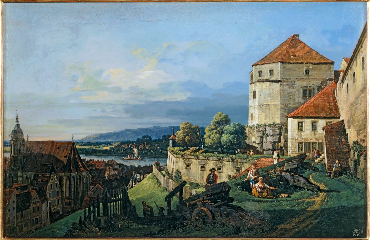 Näkymä Pirlasta Sonnensteinin linnasta ... tekijältä Bernardo Bellotto