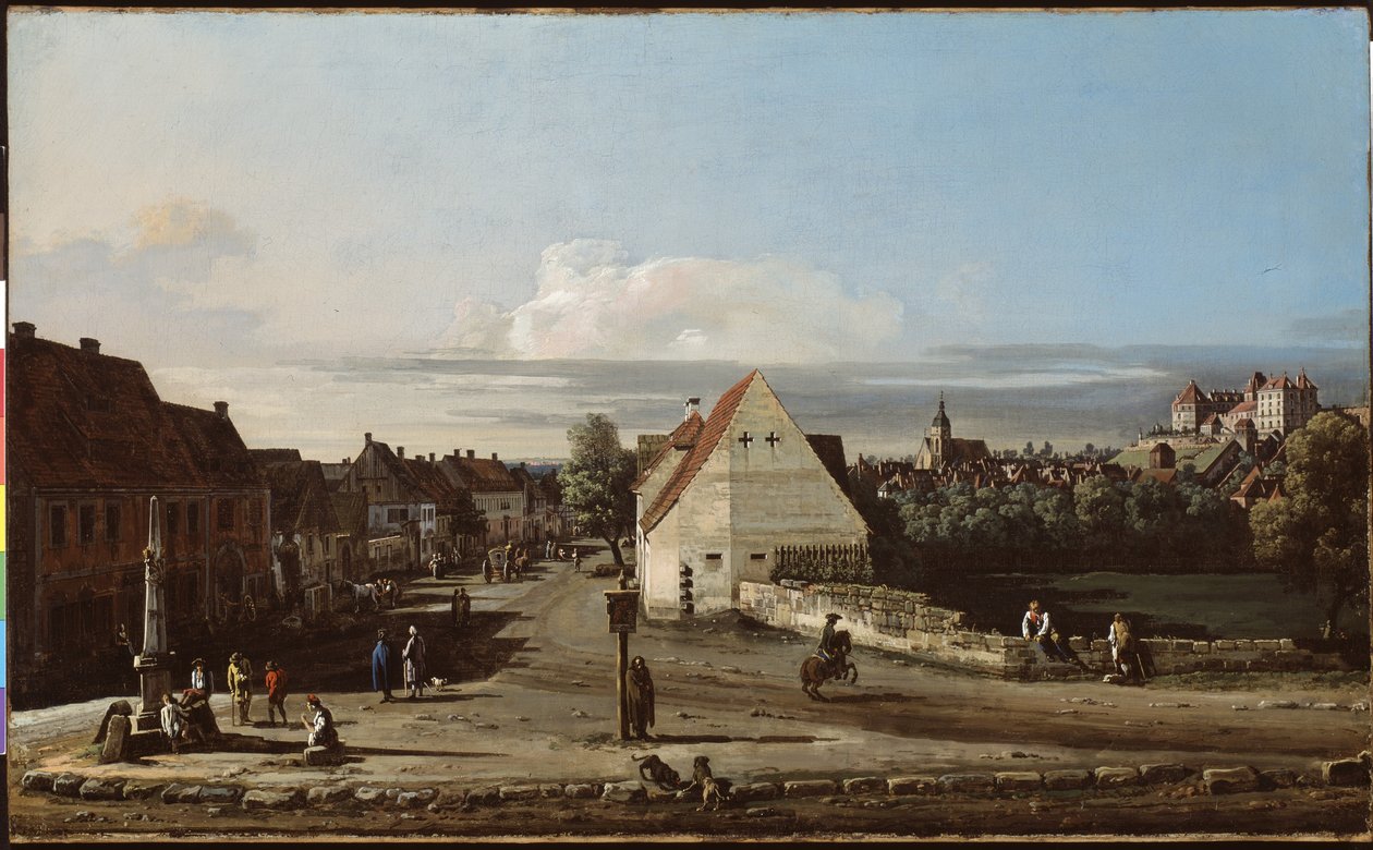 Näkymä Pirnasta ja Sonnensteinin linnoituksesta, 1755-65 tekijältä Bernardo Bellotto