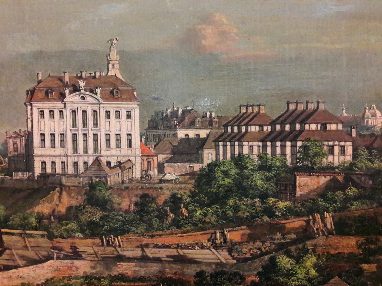 Näkymä Varsovaan kuninkaanlinnasta (yksityiskohta) tekijältä Bernardo Bellotto