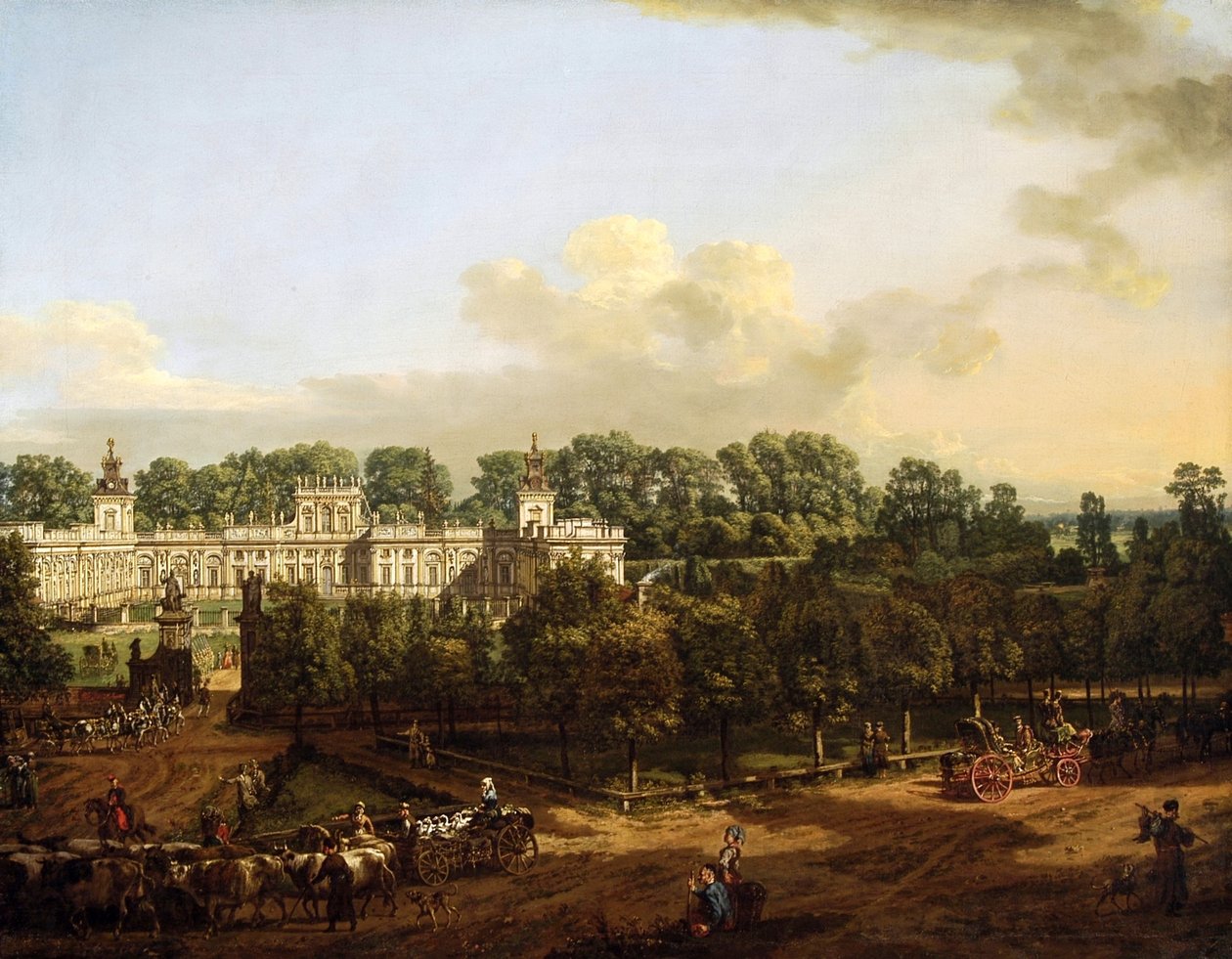 Wilanówin palatsi sisäänkäynniltä katsottuna. tekijältä Bernardo Bellotto