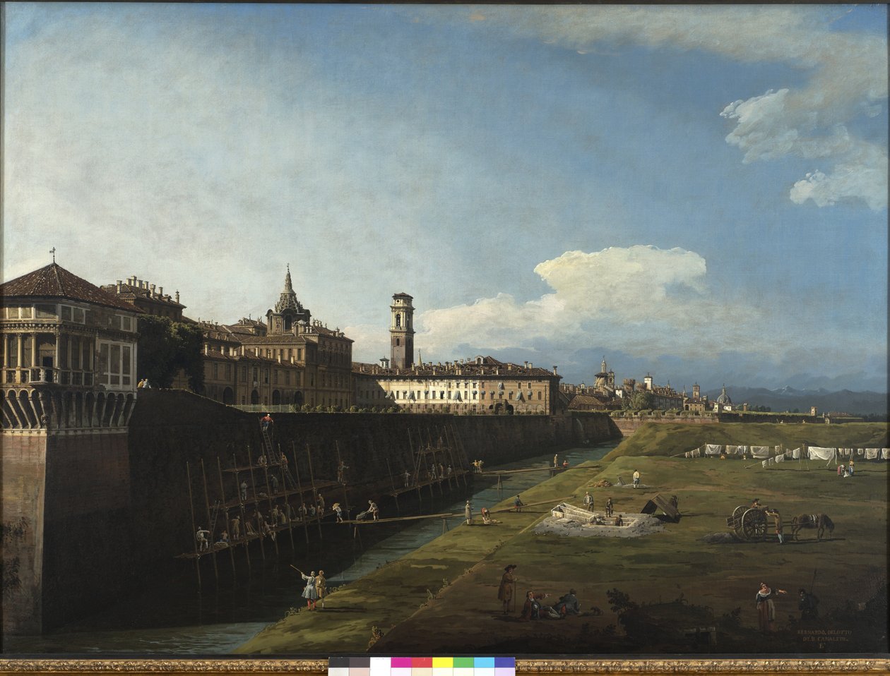 Näkymä Torinoon kuninkaallisen puutarhan puolelta, 1745 tekijältä Bernardo Bellotto