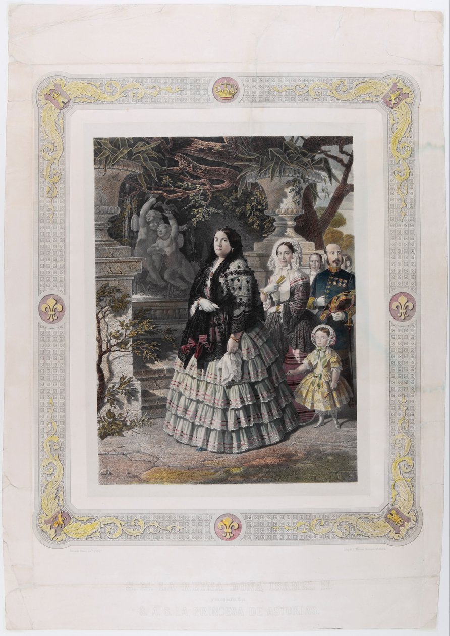 HÄNEN MAJESTEETTI KUNINGATAR ISABEL II. ja hänen elokuussa tytär HÄNEN VAKAVIN KORKEUS AS: n prinssi tekijältä Bernardo Blanco y Pérez