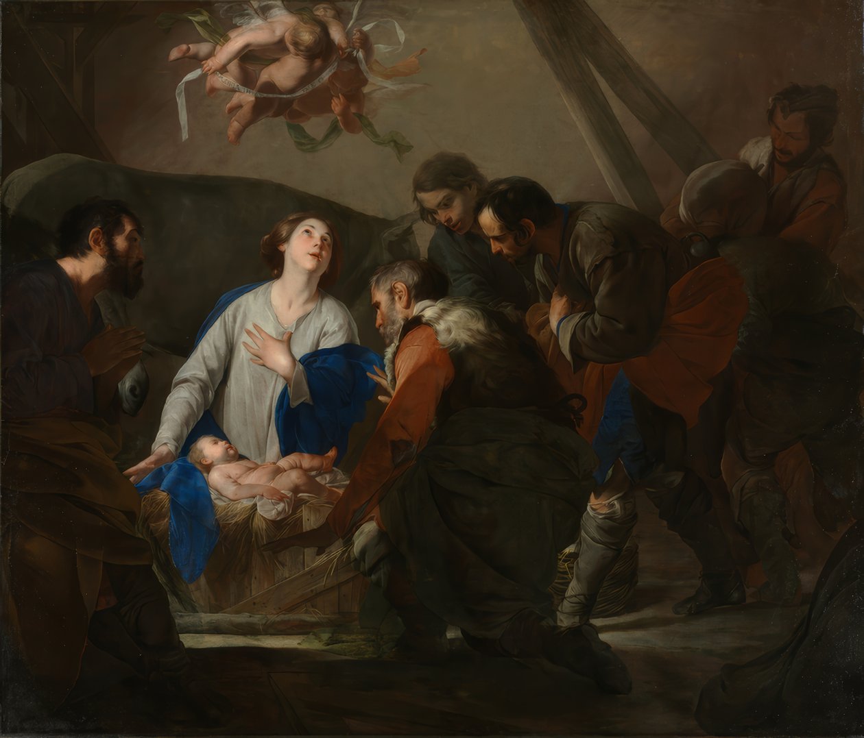 Bernardo Cavallino / Paimenten palvonta, noin 1650. tekijältä Bernardo Cavallino