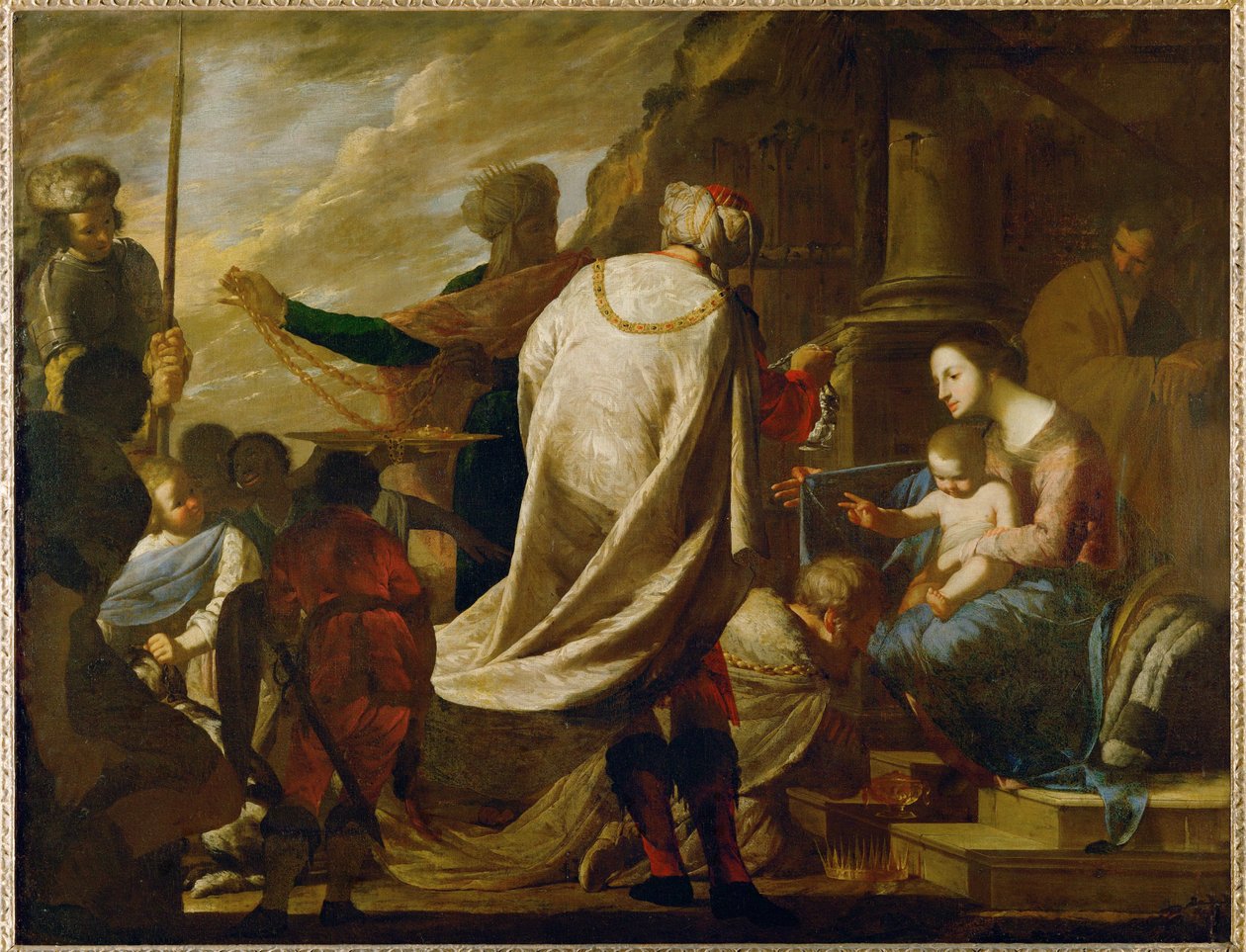 The Adoration of the Magi ... (maalaus kankaalle) tekijältä Bernardo Cavallino