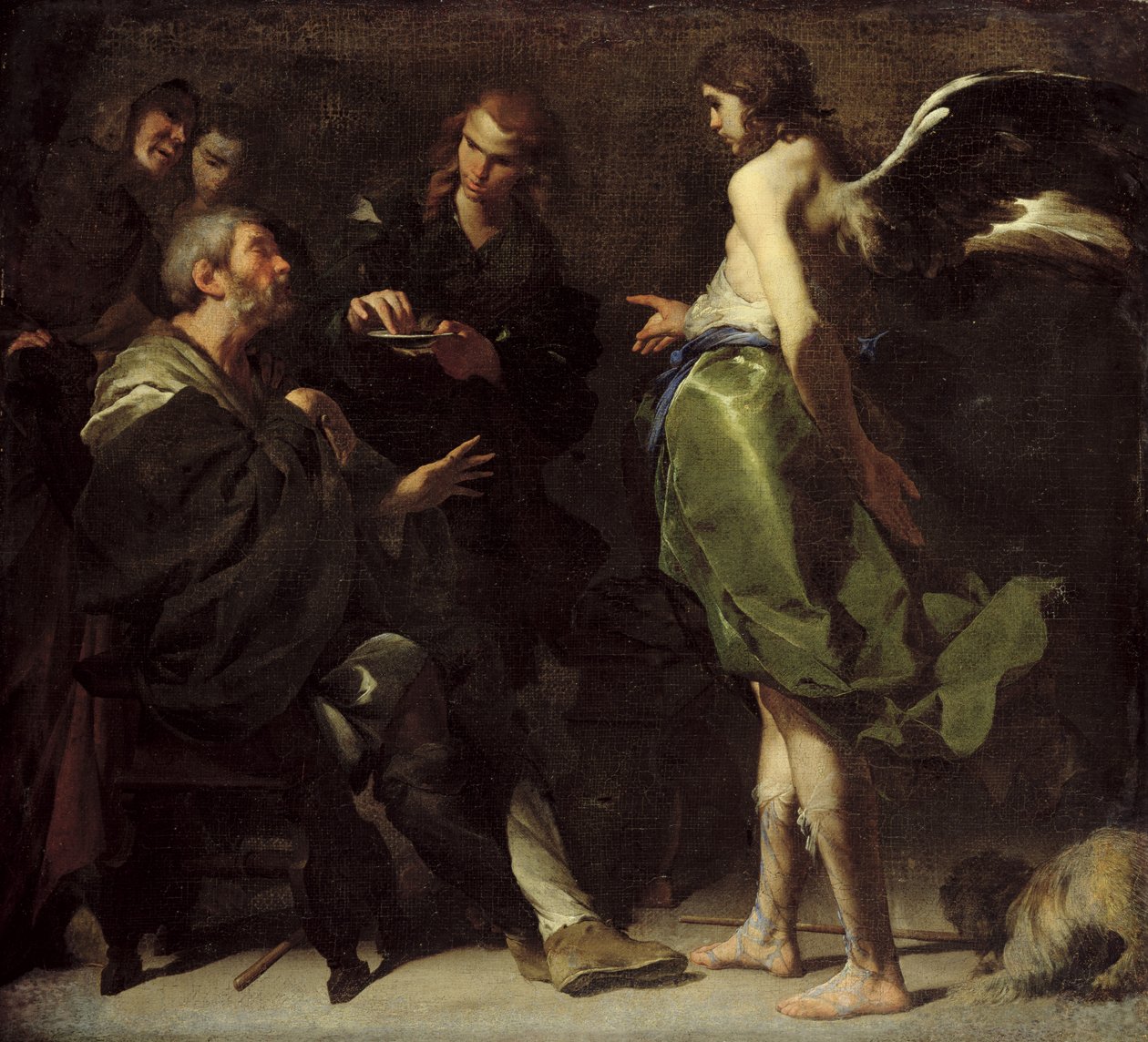 Nuori Tobias parantaa sokean isänsä, noin 1640-luku tekijältä Bernardo Cavallino