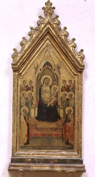 Madonna ja lapsi valtasivat SS: n. Pietari ja Paavali ja enkelit (tempera paneelissa) tekijältä Bernardo Daddi