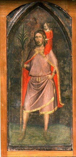 Pyhä Kristoffer (tempera paneelille) tekijältä Bernardo Daddi