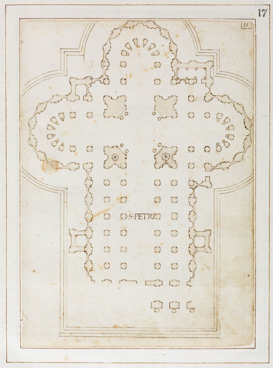 Pietarin suunnitelma, Codex Coner, 1513-1515 (muste paperille) tekijältä Bernardo Della Volpaia Bernardo Della Volpaia