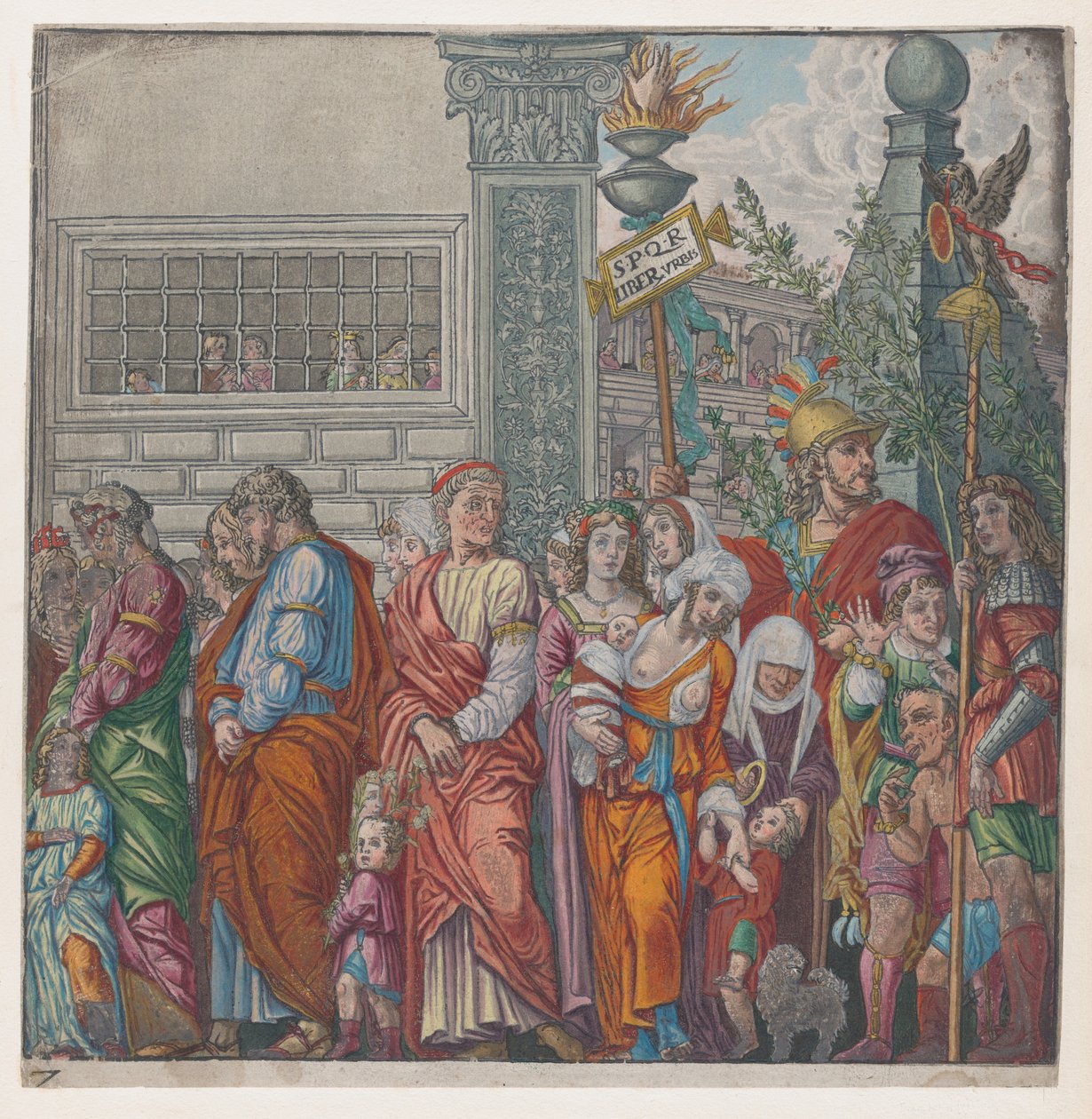 Arkki 7: kulkue, Julius Caesarin voitto, 1599. tekijältä Bernardo Malpizzi