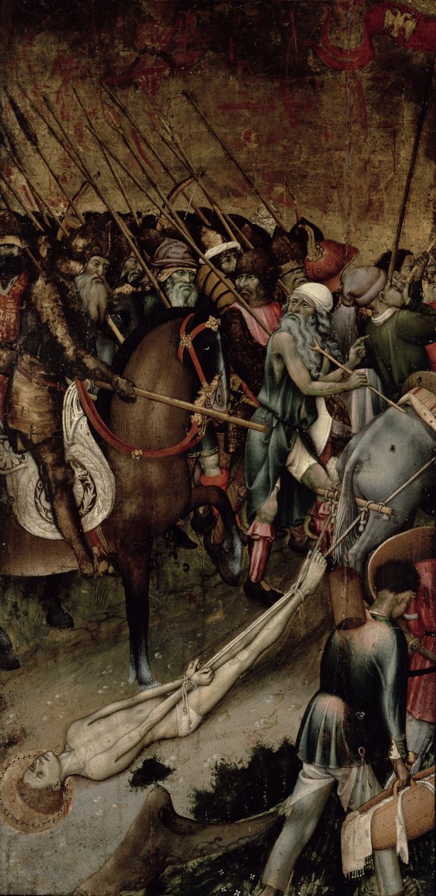 Pyhän Yrjön marttyyrikuolema, n. 1435 (öljy paneelille) tekijältä Bernardo Martorell