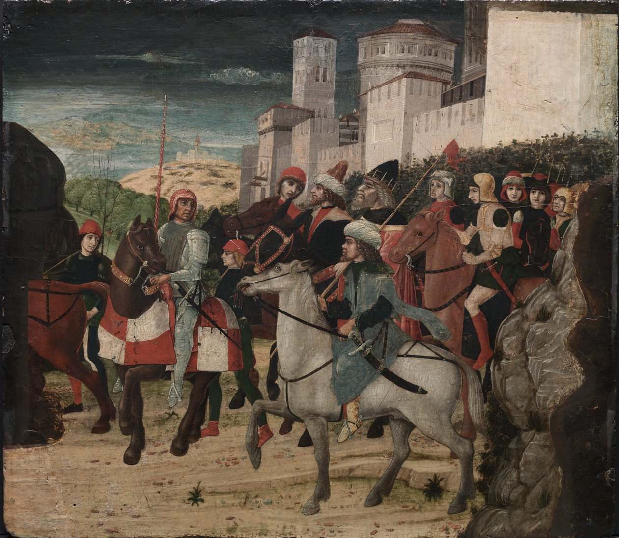 Taikaiden kulkue, n. 1450-1500 (tempera puulla) tekijältä Bernardo Parentino