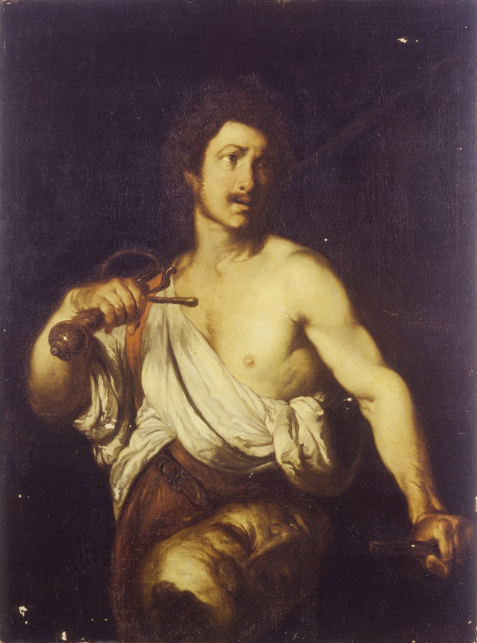 Daavid Goljatin pään kanssa, n. 1635 tekijältä Bernardo Strozzi