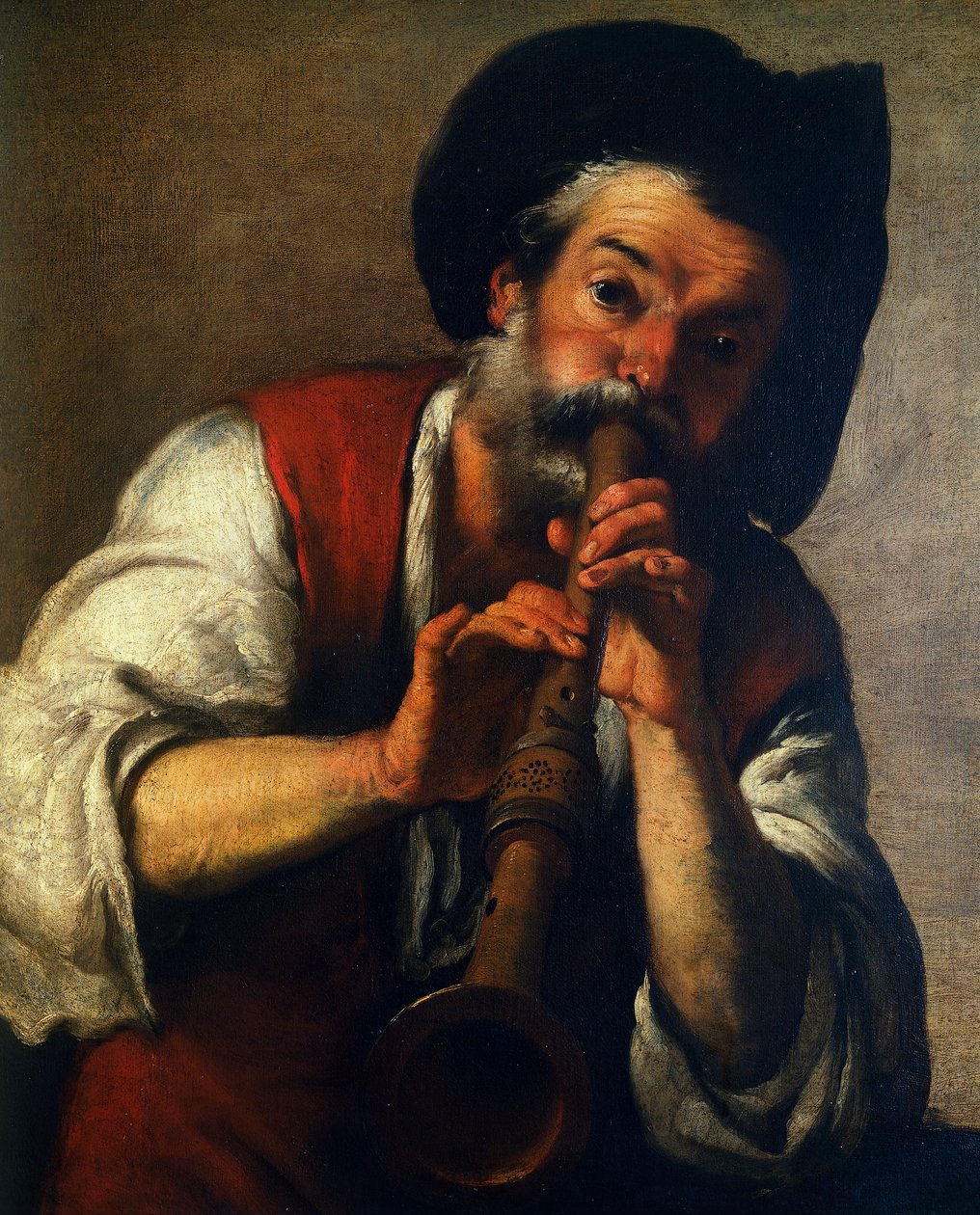 Piper, Bernardo Strozzi (1581-1644), öljy kankaalle, 73x61 cm. Italia tekijältä Bernardo Strozzi