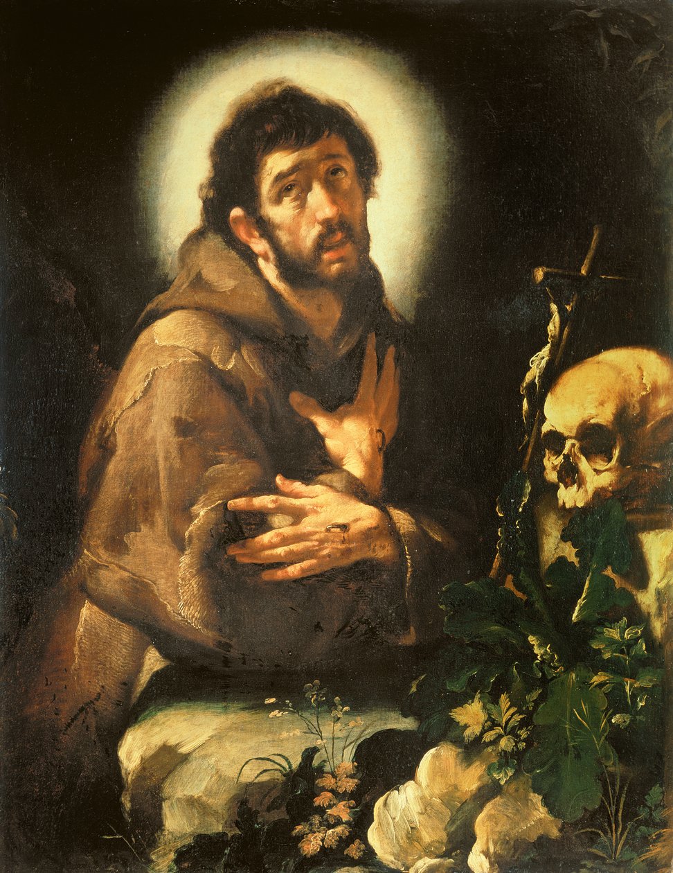 Pyhä Franciscus ekstaasissa, n. 1615-1818 tekijältä Bernardo Strozzi