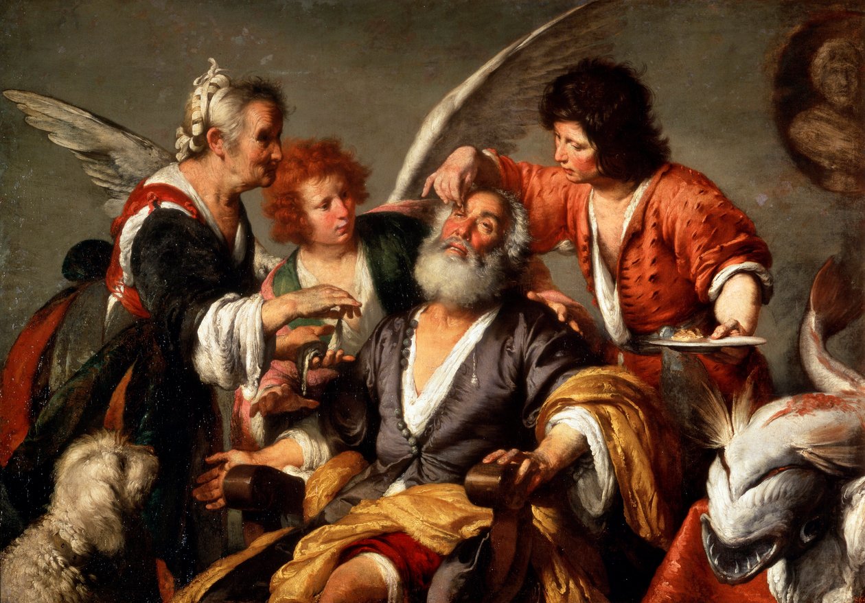 Tobitin paraneminen, c1635. tekijältä Bernardo Strozzi