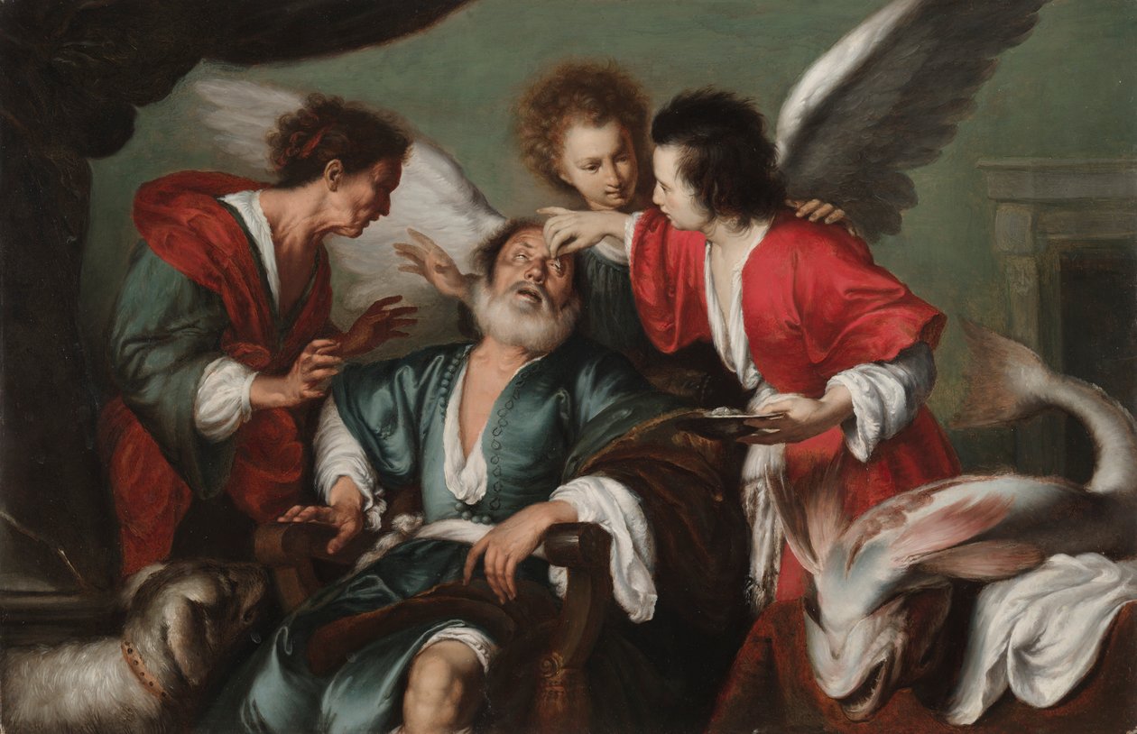 Tobitin paraneminen, c. 1625. tekijältä Bernardo Strozzi