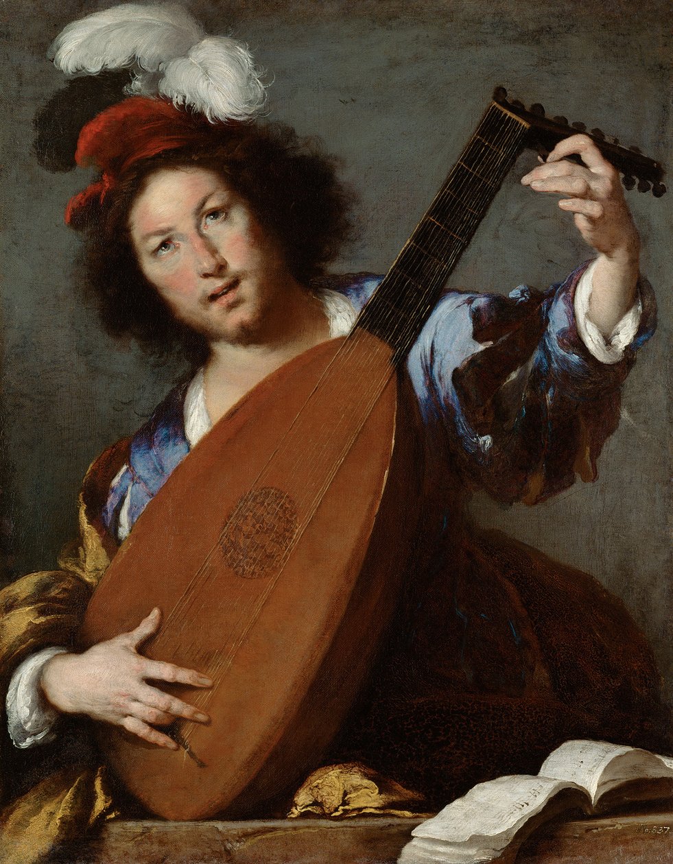 Luutun soittaja, n. 1645 tekijältä Bernardo Strozzi