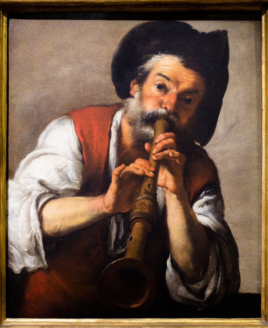 Piperin soittaja, n. 1624-1625 (Öljy kankaalle) tekijältä Bernardo Strozzi