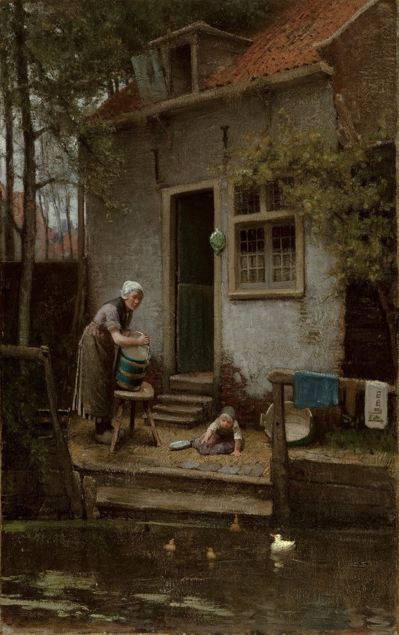 Ankkojen ruokinta tekijältä Bernardus Johannes Blommers or Bloomers