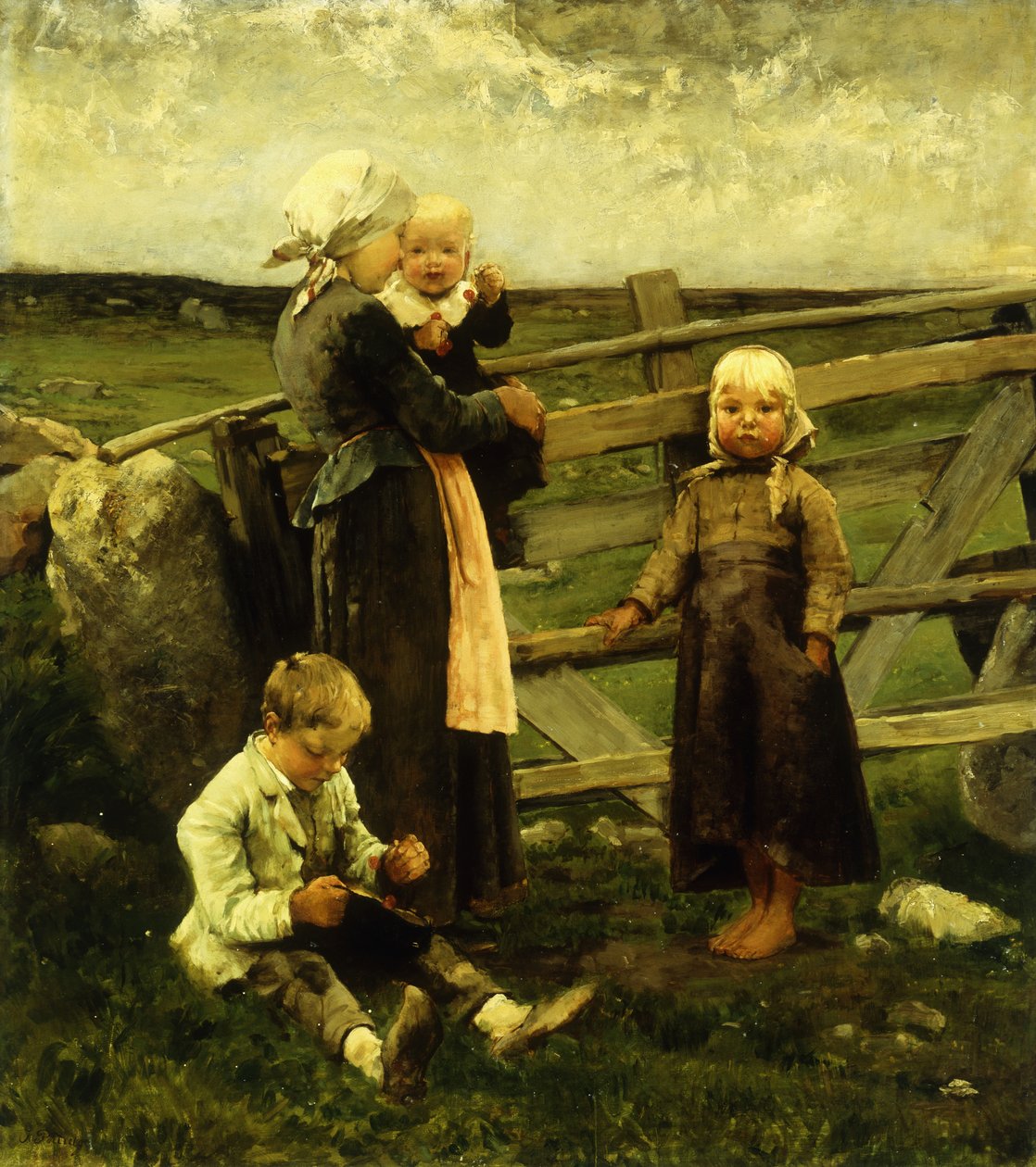 Lapset kirsikoiden kanssa, tekijältä Bernardus Johannes Blommers or Bloomers