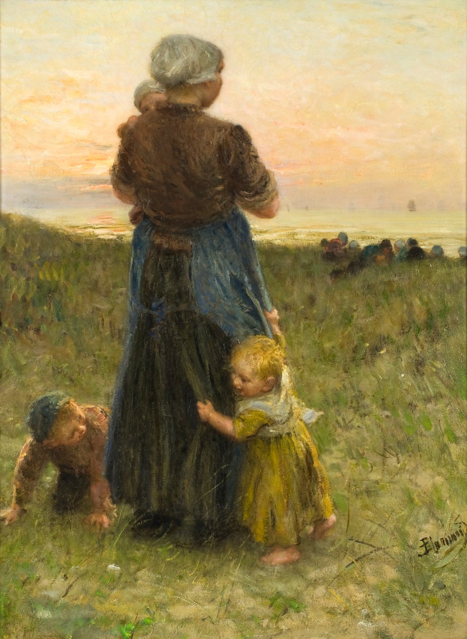 Peek-A-Boo (öljy kankaalle) tekijältä Bernardus Johannes Blommers or Bloomers