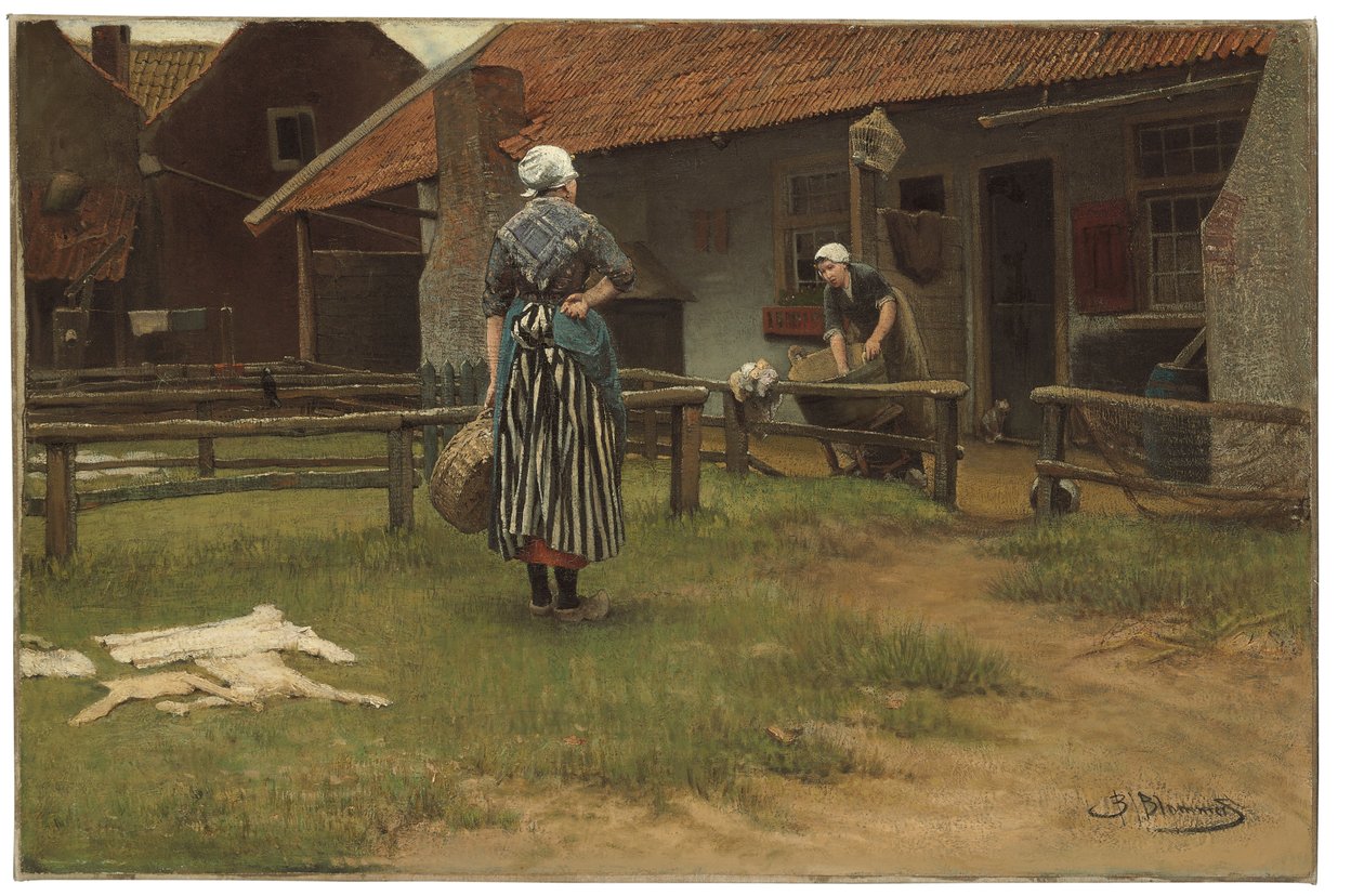 Pesupäivä (öljy kankaalle) tekijältä Bernardus Johannes Blommers or Bloomers