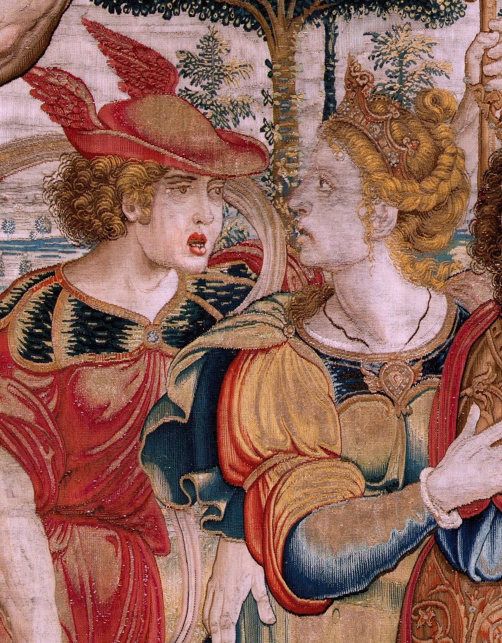 Flanderin kuvakudos. Sarja The Spheres. Hercules, joka tukee taivaanpalloa (Hércules sostiene la esfera celeste). Ensimmäinen kuvakudos sarjassa. Mallina Barend van Orley tai Pieter Coecke van Aelst. 1525-1530. Valmistus Joris Vezeleer (Georg Wezeler)?, tekijältä Bernart van (attr. to) Orley