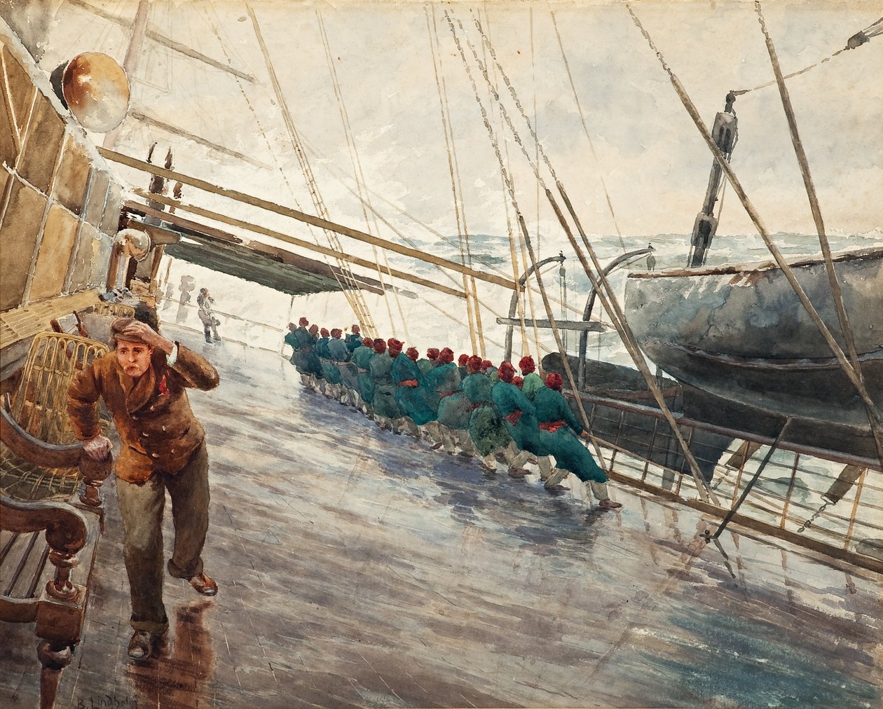 Laiva myrskyisellä merellä tekijältä Berndt Lindholm