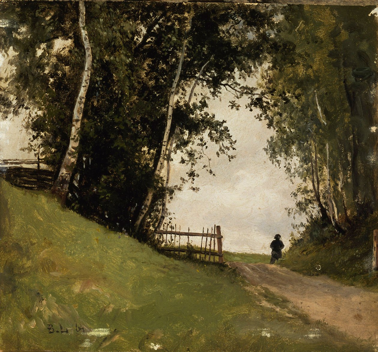 Ruotsiksi: Björklandskap ; Landskap med björkar Landscape with Birch Trees (Koivumaisema) tekijältä Berndt Lindholm