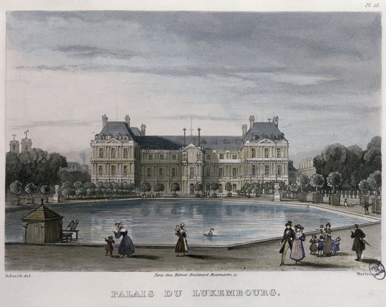 Luxemburgin palatsi, 1832 (värikaiverrus) tekijältä Bernhard Schmidt
