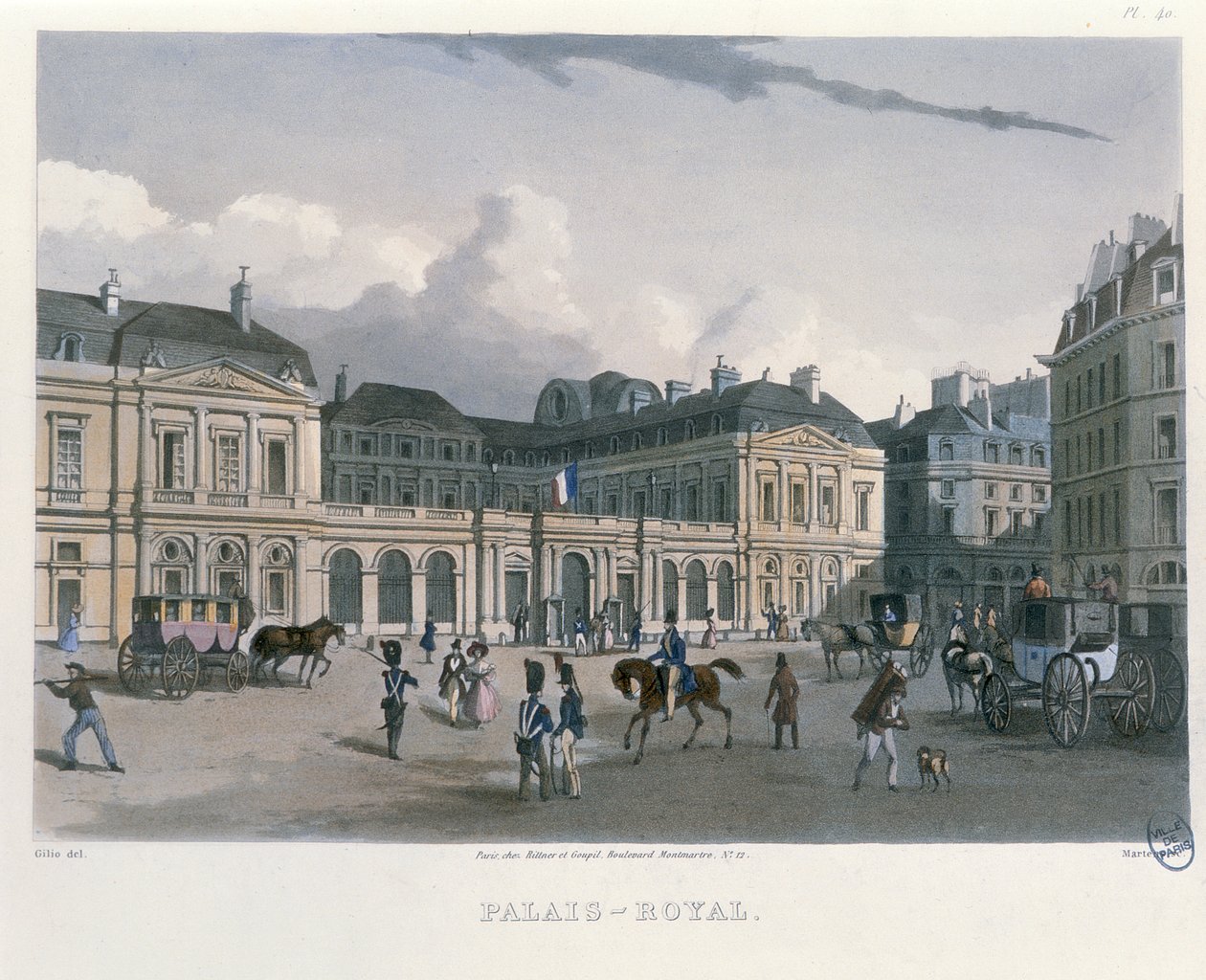 Palais-Royal, Pariisi, 1832 tekijältä Bernhard Schmidt