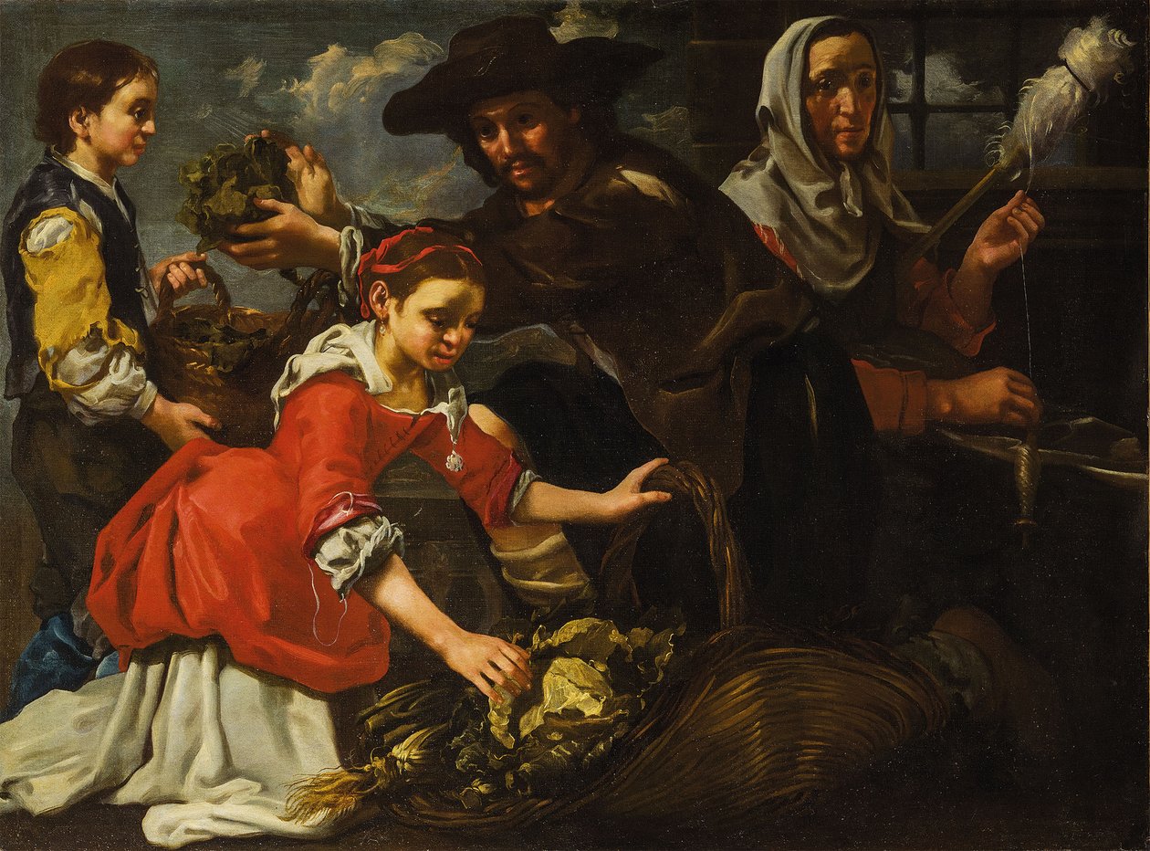 Kehrääjä ja yrttien kerääjä (Allegory of the Earth) tekijältä Bernhard Keil