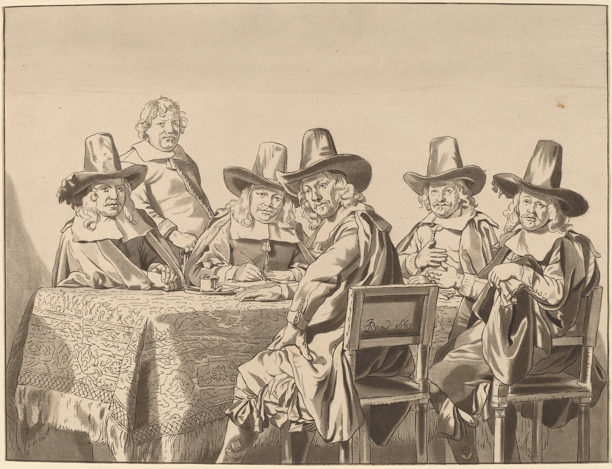 Directors of the Orphan Asylum of Haarlem, 1777, julkaistu 1786. tekijältä Bernhard Schreuder