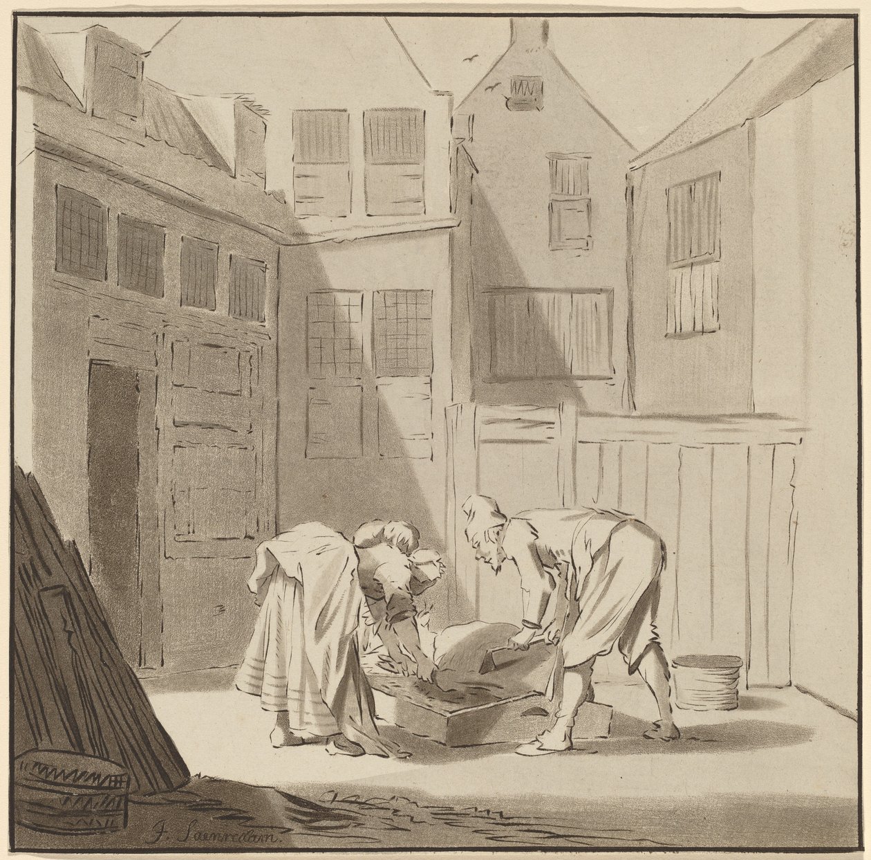 Hog Slaughterers, 1778, julkaistu 1787. tekijältä Bernhard Schreuder