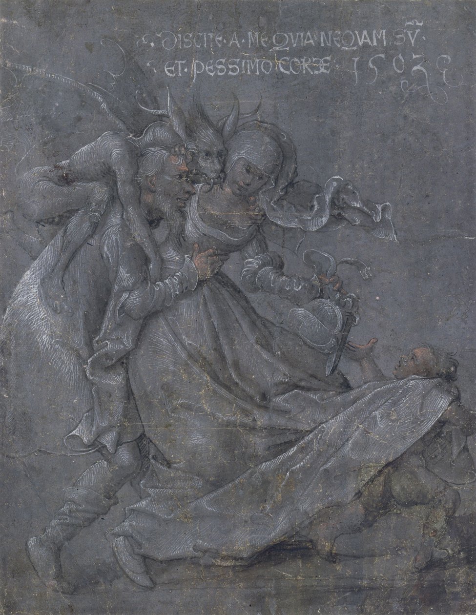 Paholaisen ja Amorin rakastajapari, 1503 tekijältä Bernhard Strigel