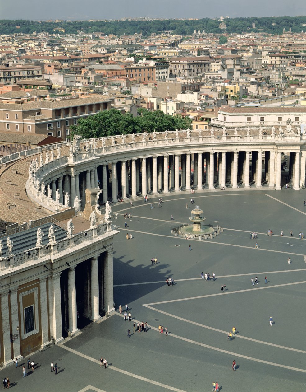 Näkymä aukiolle, suunnitteli Gian Lorenzo Bernini (1598-1680) 1656-67 tekijältä Bernini Algardi A. and Bitonto