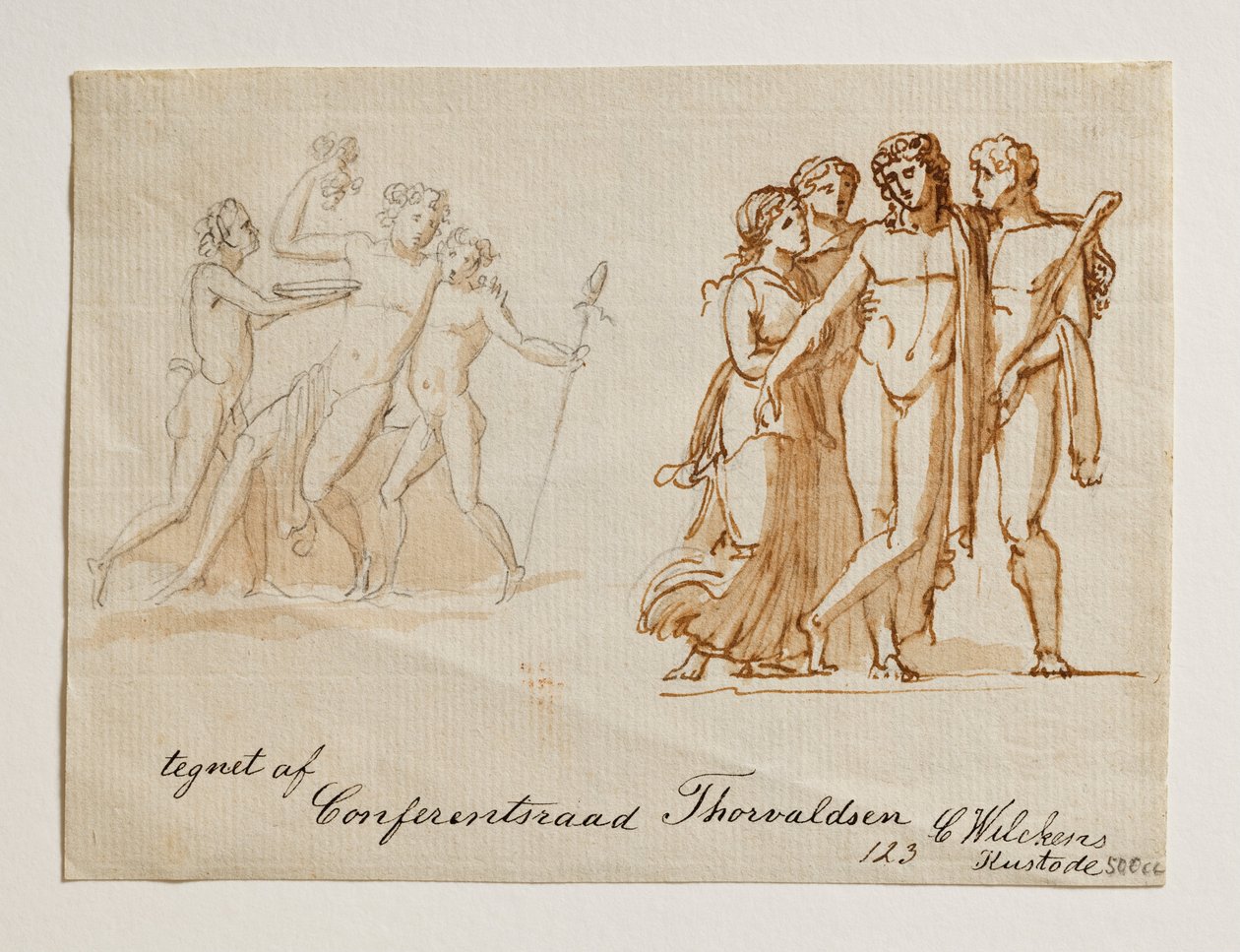 Bacchus ja kaksi faunia. Bacchus, Hercules ja kaksi naista tekijältä Bertel Thorvaldsen