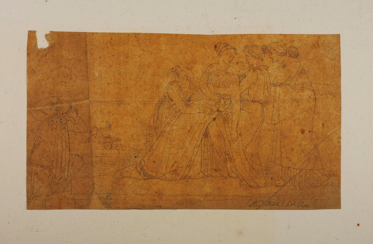 Andromache ohnmächtig beim Anblick von Hektors Leiche tekijältä Bertel Thorvaldsen