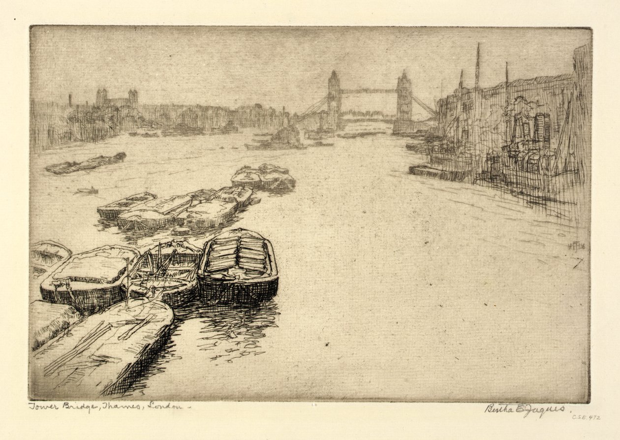 Tower Bridge, Thames, Lontoo tekijältä Bertha E. Jaques