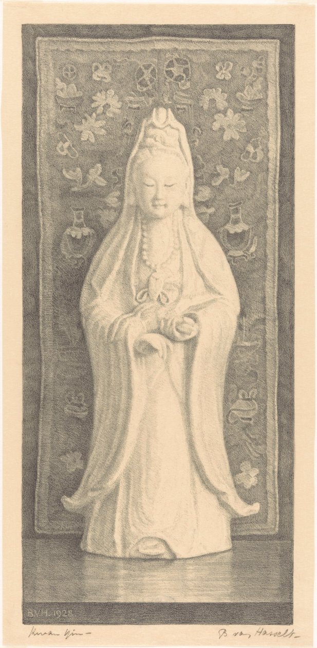 Kwan Yin (alkuperäinen nimi esineessä) tekijältä Bertha van Hasselt (signed by artist)