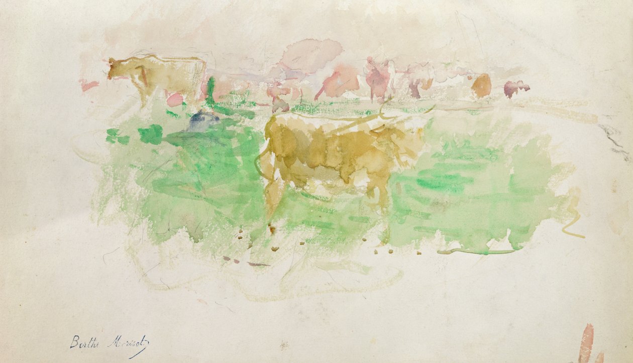 Lehmät Normandiassa, 1880 tekijältä Berthe Morisot