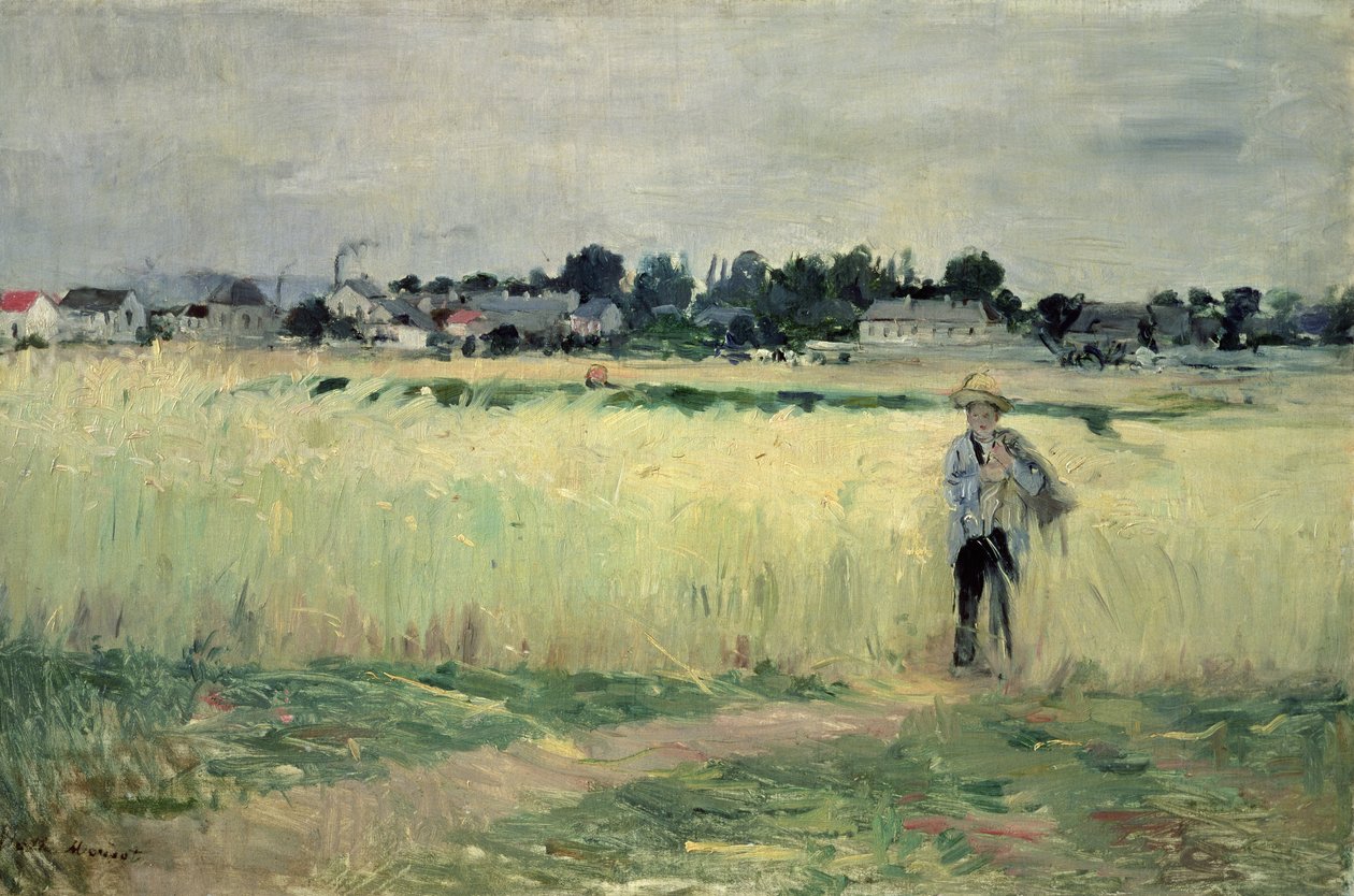 Vehnäpellolla Gennevilliersissä, 1875 tekijältä Berthe Morisot