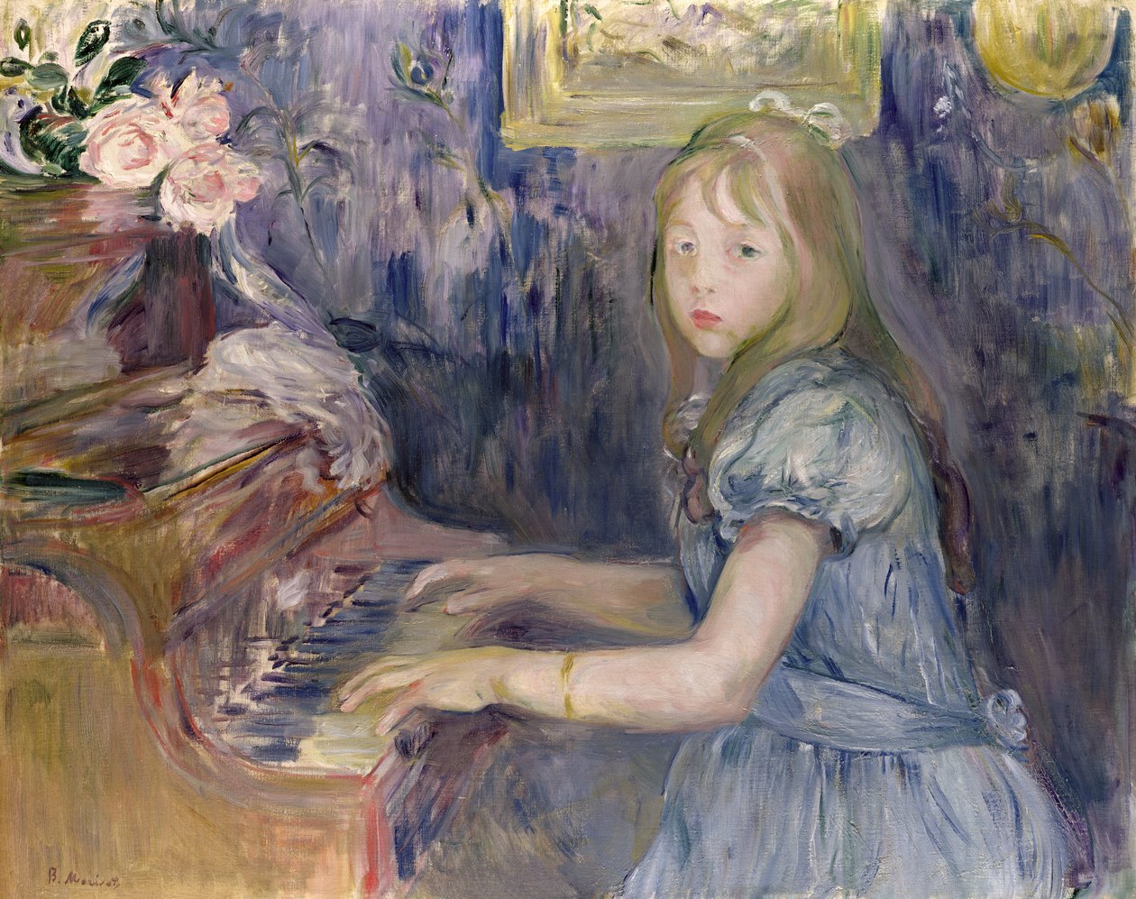 Lucie Leon pianolla, 1892 tekijältä Berthe Morisot