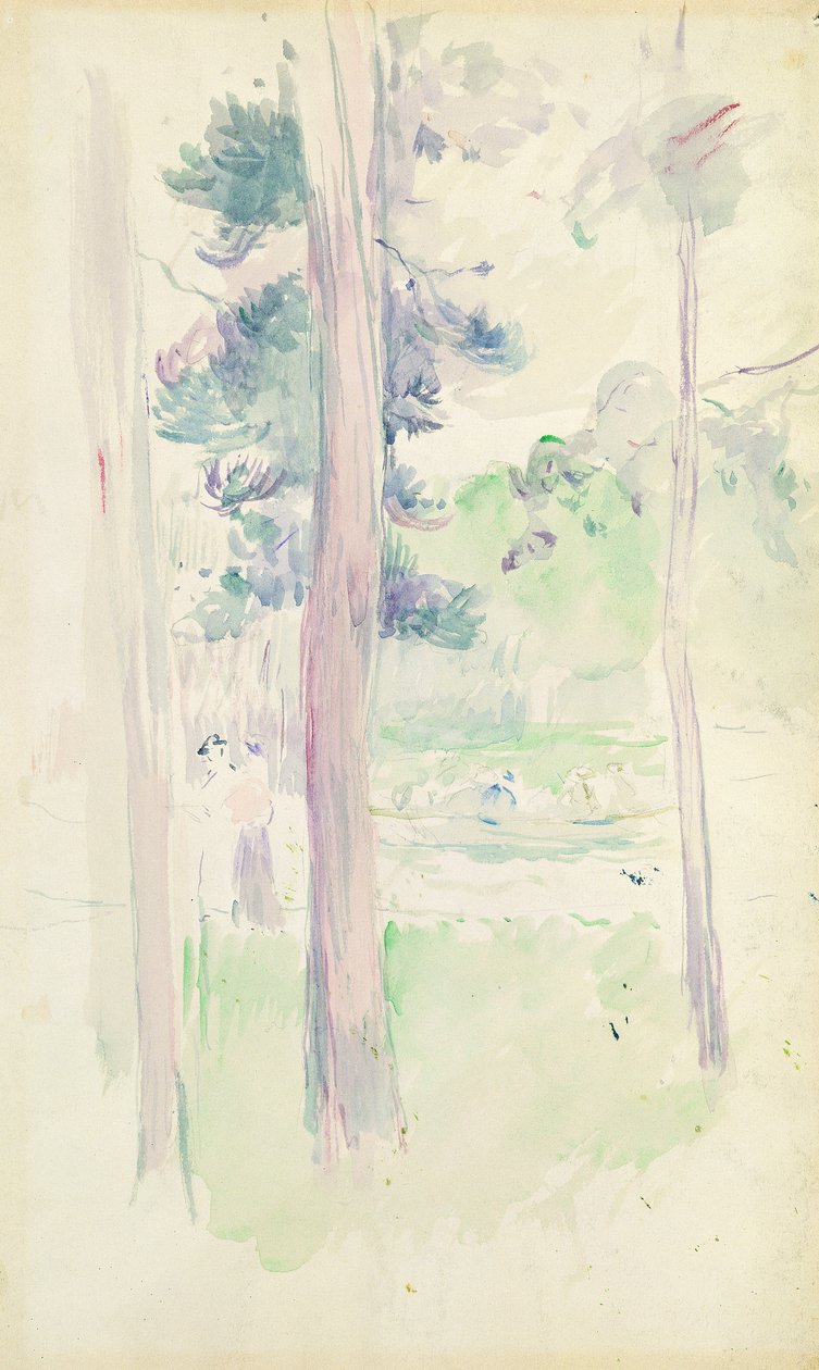 Männyt järven rannalla, 1893 tekijältä Berthe Morisot