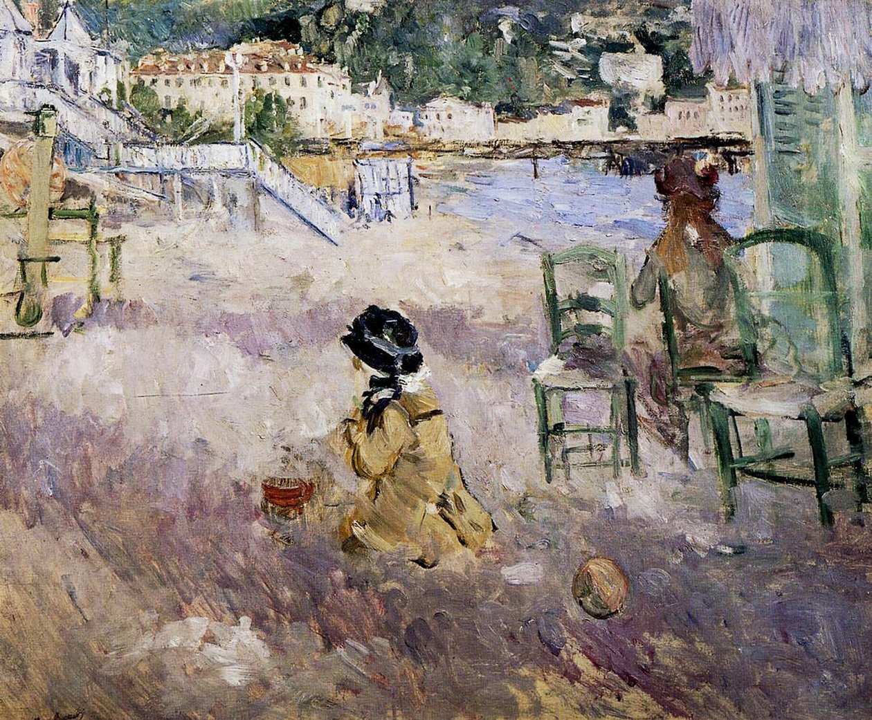 Nizzan ranta, 1882 (öljy kankaalle) tekijältä Berthe Morisot
