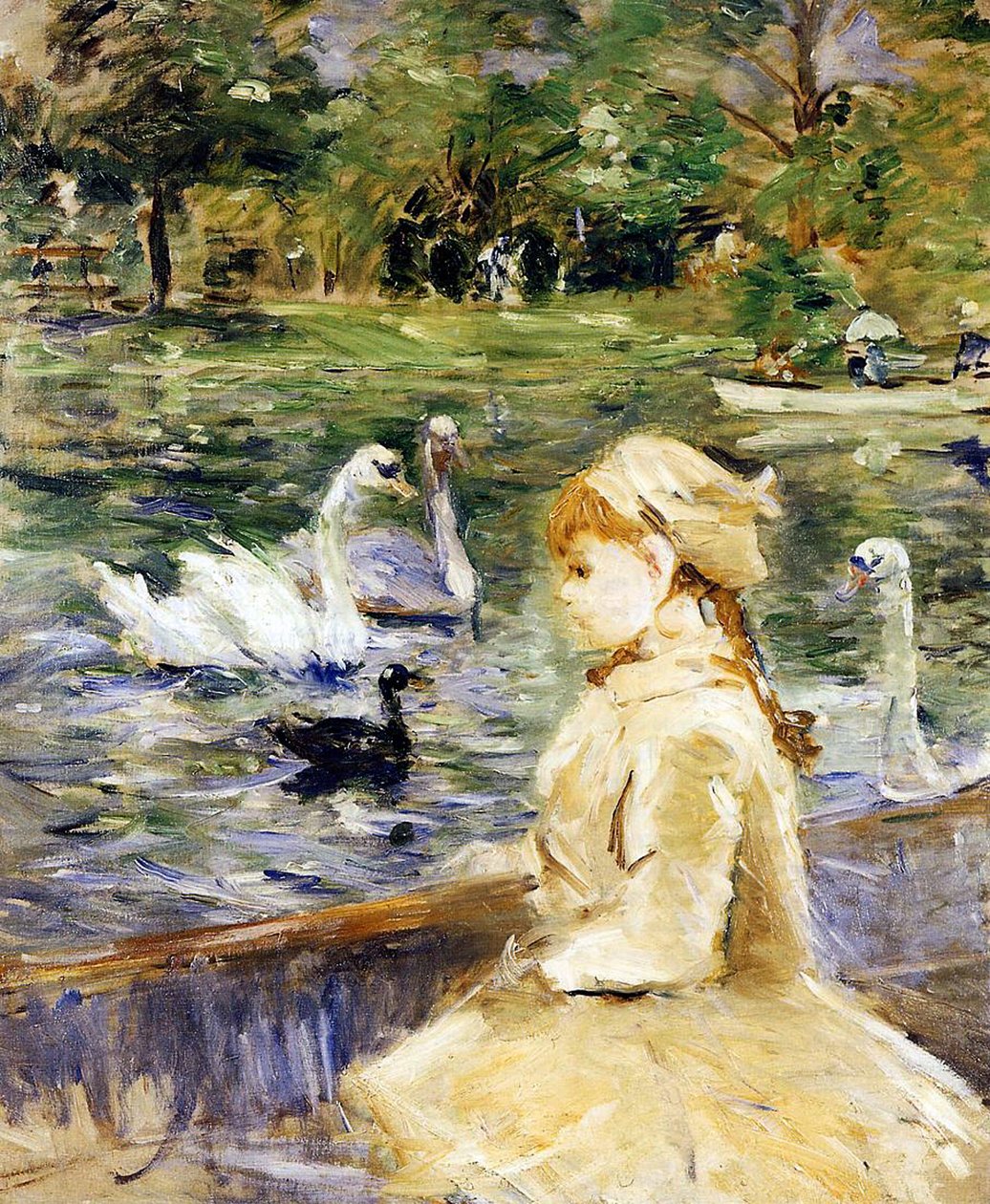 Nuori tyttö veneilemässä, 1884 tekijältä Berthe Morisot